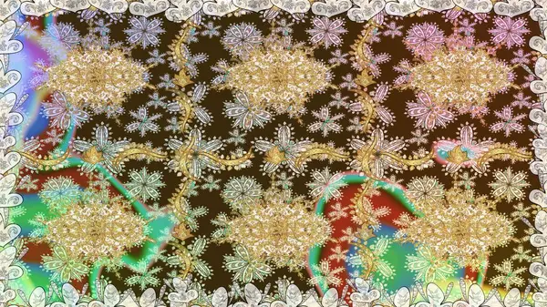 Kahverengi renklerde, altın elementlerle kusursuz desen. Klasik raster sarısı, kusursuz desen. Klasik klasik klasik arka plan. Geleneksel oryantasyon süsü.