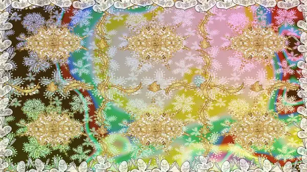 Klasik klasik klasik arka plan. Geleneksel oryantasyon süsü. Kusursuz klasik raster altın desenli. Altın elementlerle nötr renklerde altın desen.