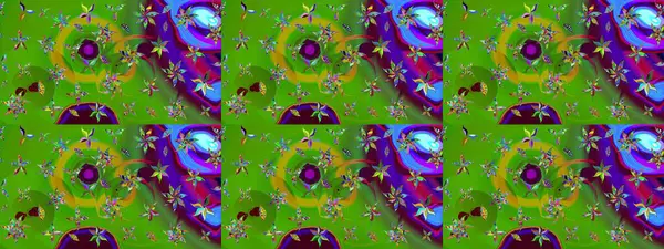 Yumuşak, bahar çiçekli arka plan. Çiçekli karalama şeklinde Raster çiçek deseni. Yeşil renkte çiçekler.