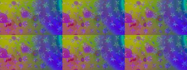 Parlak renkli çiçekleri ve mor renkli yaprakları olan harika bir çiçek deseni. Halk tarzı. Modern çiçek arkaplanı. Moda baskıları için zarif bir şablon.