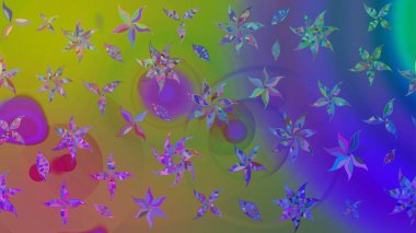 Çizim çiçek deseni duvar kâğıdı olarak kullanılabilir. Raster illüstrasyonu. Mor renkte çiçekler.