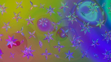 Çiçekli yumuşak bir eskiz şekli. Raster illüstrasyonu. Yumuşak, yeşil renkli bahar çiçekleri. Raster çiçekleri klasik tarzda resmedilir..