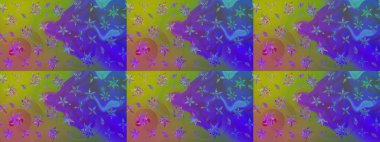 Mor renkli etnik çiçeklerle zarif bir eskiz şekli. Raster Çiçek İllüstrasyon Şirin Tekstil.