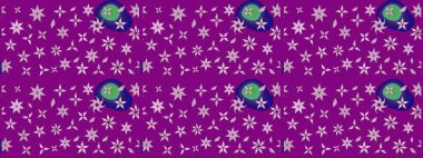 Düz Çiçek Elementleri Tasarımı. Raster illüstrasyonundaki çiçek desenli çizim. Renkli Bahar Teması eskiz kalıbı. Güzel kumaş deseni.