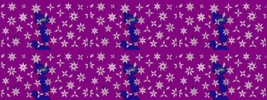 Sevimli küçük çiçek desenle. Raster resim. Çiçek desenli çiçek ve yaprakları ile.