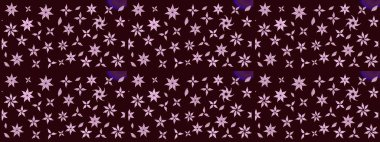 Çizgi çizimi kalıbı. Raster Moda kumaş deseni. Şirin çiçekler..