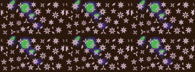 Raster düz çiçek çizim deseni. Kahverengi renkli çiçekler. Tasarım hediye paketi, tebrik kartları, posterler ve afiş tasarımı.