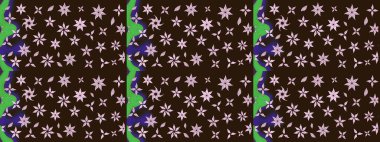 Raster düz çiçek çizim deseni. Kahverengi renkli çiçekler. Tasarım hediye paketi, tebrik kartları, posterler ve afiş tasarımı.