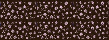 Çiçek ve yapraklı çiçek deseni. Raster illüstrasyonu. Küçük çiçekli şirin desen.