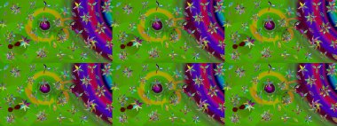 Moda baskıları için zarif bir şablon. Modern çiçek arkaplanı. Halk tarzı. Parlak renkli çiçekleri ve yeşil yaprakları olan harika bir çiçek deseni..