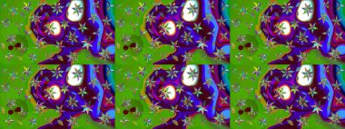 Eskiz arkaplan modeli. Suluboya, elle çizilmiş. Çiçekler yeşile. Raster stoku.