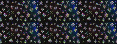 Çiçek ve yapraklı çiçek deseni. Küçük çiçekli şirin bir desen. Raster illüstrasyonu.