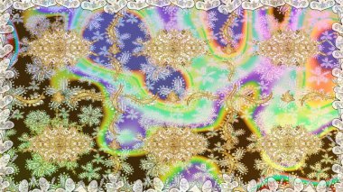 2019 Noel 'i, kar tanesi, yeni yıl. Tarafsız renklerde, altın elementlerle klasik, pürüzsüz desen.