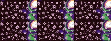 Suluboya, elle çizilmiş. Eskiz arkaplan modeli. Vadinin çiçekleri kahverengi renklerde. Raster - stok.