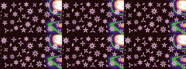 Düz Çiçek Elementleri Tasarımı. Kahverengi renkli çiçekler. Çiçek desenli eskiz, yaz çiçekleri. Renkli Bahar Teması çizim şablonu.