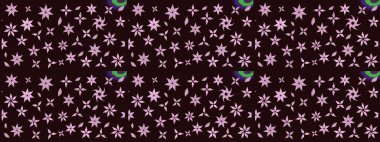 Kahverengi renkli güzel bir tekstil. Raster illüstrasyonu. Suluboya çiçekli çiçek deseni.