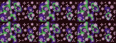 Kahverengi renklerde bahar çiçekleri. Yaprak ve çiçeklerin suluboya resimleri, kahverengi renklerdeki çizimler. Raster illüstrasyonu.