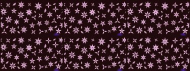 Düz Çiçek Elementleri Tasarımı. Renkli Bahar Teması eskiz kalıbı. Süslü kumaş deseni. Raster illüstrasyonunda çiçek deseni çizimi.