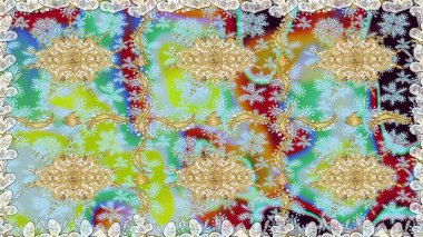 2019 Noel 'i, kar tanesi, yeni yıl. Tarafsız renklerde, altın elementlerle klasik, pürüzsüz desen.