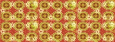 Turuncu, sarı ve kahverengi renkli kar taneleri. Raster illüstrasyonu. Renkli arka planda izole tatlı kar taneleri. Kar tanesi raster deseni.