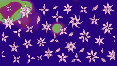 Raster deseni. Yumuşak, mavi renkte yaz çiçekleri. Küçük çiçekteki sevimli çiçek deseni. Raster illüstrasyonu.