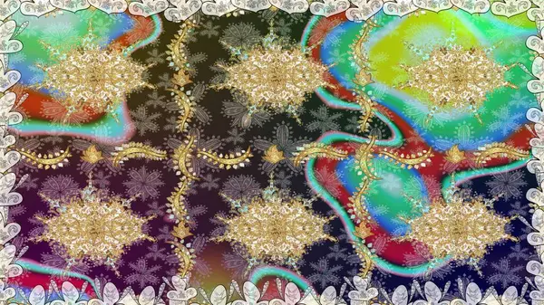 Şam, tasarım için kusursuz desen. Tarafsız renklerde, altın elementli pürüzsüz desen.