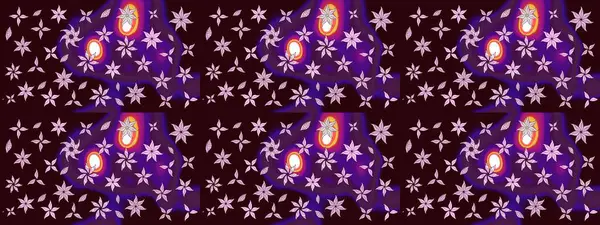 Raster illüstrasyonu. Çiçekli güzel suluboya desen. Kahverengi renklerde.