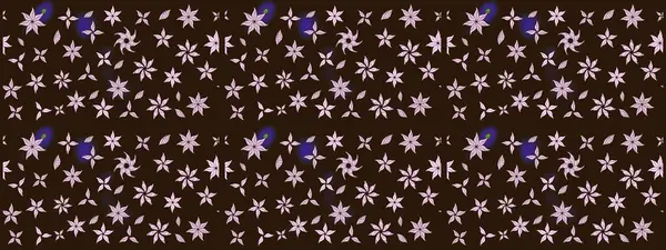 Patlayan çiçekler soyut olarak yerleştirilmiş. Kahverengi renklerde bahar çiçekleri. Raster deseni. Raster illüstrasyonu.