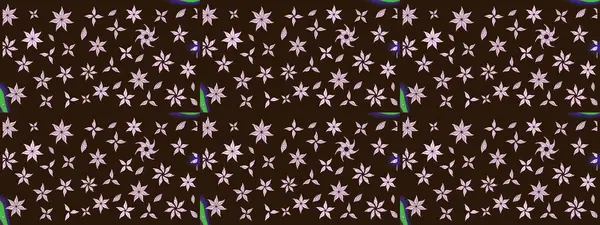 Kahverengi renkli etnik çiçeklerin olduğu zarif bir eskiz modeli. Asya Tekstil 'inde Raster Çiçek İllüstrasyonu.