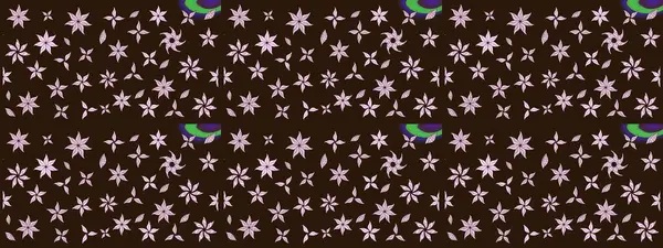 Gömlek baskısı için çiçek boyası. Kahverengi renkli çiçekler. Çiçek eskiz kalıbı geçmişi.