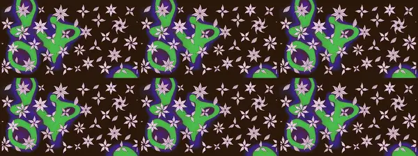 Çiçek deseni. Chichi 'nin kumaş kalıbını çiz. Düz Çiçek Elementleri Tasarımı. Raster illüstrasyonu. Renkli Bahar Teması çizim şablonu.