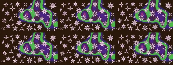 Çiçekli eskiz çizimi. Düz Çiçek Elementleri Tasarımı. Renkli Yaz Temalı eskiz kalıbı. Kahverengi renkte çiçekler.