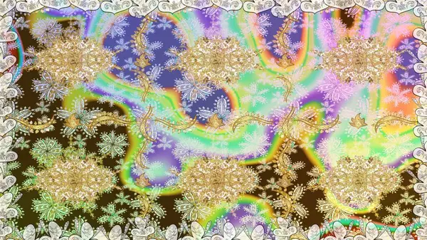 2019 Noel 'i, kar tanesi, yeni yıl. Tarafsız renklerde, altın elementlerle klasik, pürüzsüz desen.