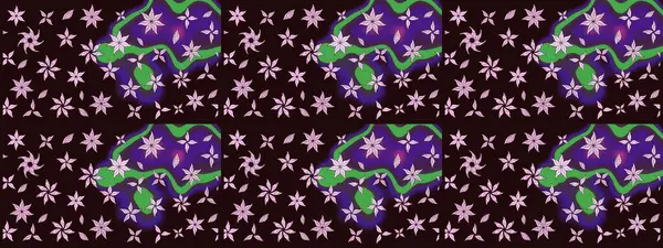 Robot resim. Kahverengi renkli çiçekler. Şirin çiçek elementleri. Raster illüstrasyonu.