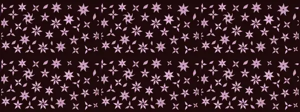 Raster deseni. Bahar çiçekleriyle desen dalla, kahverengi renklerle çiçek siluetiyle.