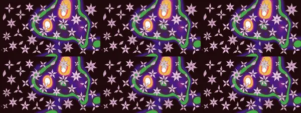 Vadinin çiçekleri kahverengi renklerde. Eskiz arkaplan modeli. Suluboya, elle çizilmiş. Raster - stok.