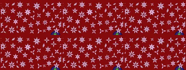 Kırmızı renkte çiçekler. Düz Çiçek Elementleri Tasarımı. Çiçekli çizim şekli. Renkli Bahar Teması çizim şablonu.