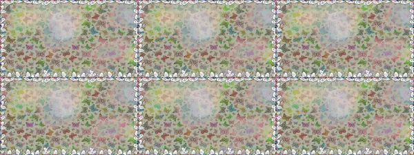 Güzel bir kumaş tasarımı. Soyut, pürüzsüz bir arkaplan. Gri renkli bir resim. Raster kelebekleri deseni.