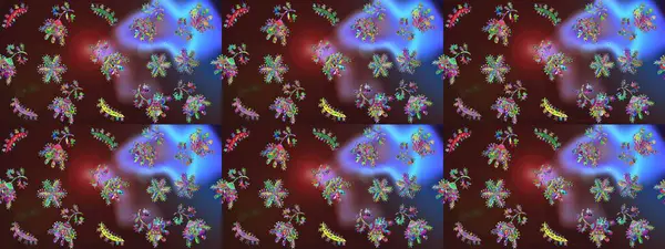 Çiçekli, kusursuz bir arkaplan. Çocuk stili. Renkli Bahar Temalı Kusursuz Arkaplan. Düz Çiçek Elementleri Tasarımı.