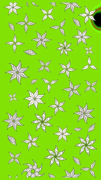 Raster çiçek desenli çiçek deseni, yapraklar, dekoratif elementler, sıçrama, lekeler, el çizimi kontur çizgileri ve Doodle çizim stili, grafik raster çizim çizimi.