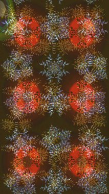 Noel süsleri ve Noel süsleri. Raster Noel soyut renkli arkaplan ve düşen kar tanesi.