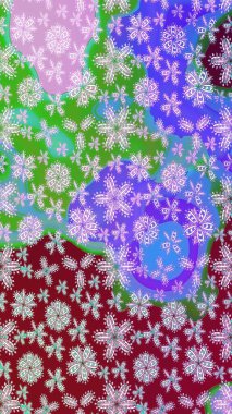 Raster illüstrasyonu. Tarafsız renklerde Asya tekstil tarzında. Çiçek desenini çiz.