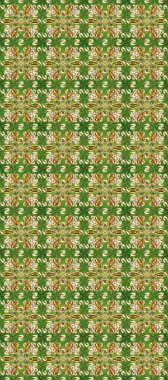 Damask kusursuz yinelenen arkaplan. Barok tarzında altın çiçekli süs. Yeşil, bej ve kahverengi renklerde altın element. Doku arkaplanı üzerine altın duvar kağıdı.