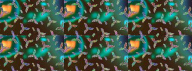 Raster illüstrasyonu. Raster illüstrasyonu. Kar Tanesi Simgesi. Kar tanesi yeşil, kahverengi ve mavi renklerde izole edilmiş..