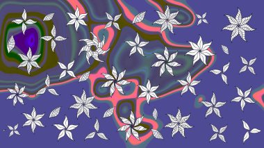 Menekşe çiçekli eskiz deseni, suluboya çiçek deseni, sevimli çiçek, duvar kağıdı, kart veya kumaş için fayanslı. Raster - stok.