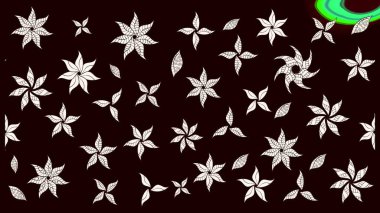 Siyah renkli etnik çiçeklerle süslenmiş zarif bir eskiz şekli. Raster Çiçek İllüstrasyon Şirin Tekstil.