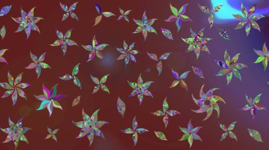 Kahverengi renkli bitkilerden oluşan parlak çiçekli çizim deseni.