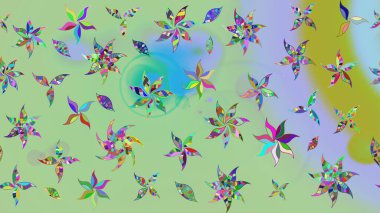 Çiçekli bahar çiçekleri. Küçük çiçekte güzel bir desen. Küçük renkli çiçekler. Moda baskıları için zarif bir şablon. Motley illüstrasyonu.