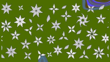Çiçekli karalama şeklinde Raster çiçek deseni. Yumuşak, yaz çiçekli arka plan. Yeşil renkte çiçekler.
