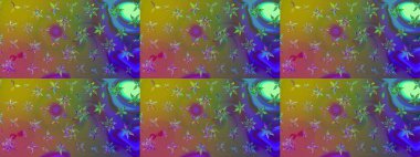 Raster illüstrasyonu. Raster deseni. Yumuşak, yeşil renkli bahar çiçekleri. Patlayan çiçekler soyut yerleştirilmiş.